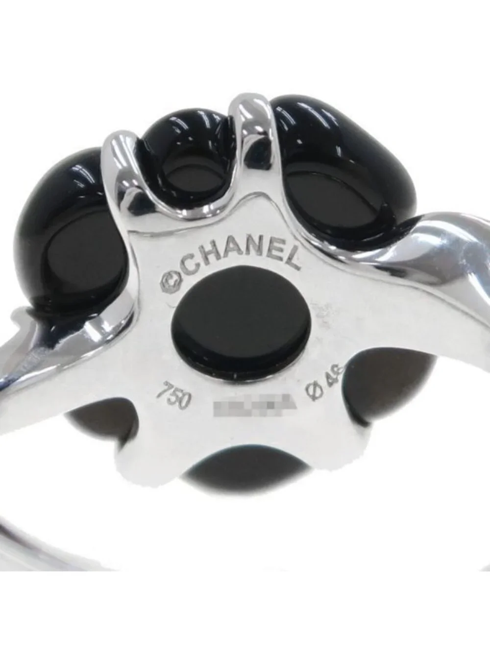 Chanel Camellia Ring Onyx & Diamond 46